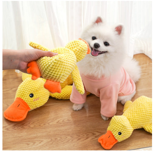 Calming Plush Squeaky Duck Pet Toy — Soft, Durable & Stress-Relieving