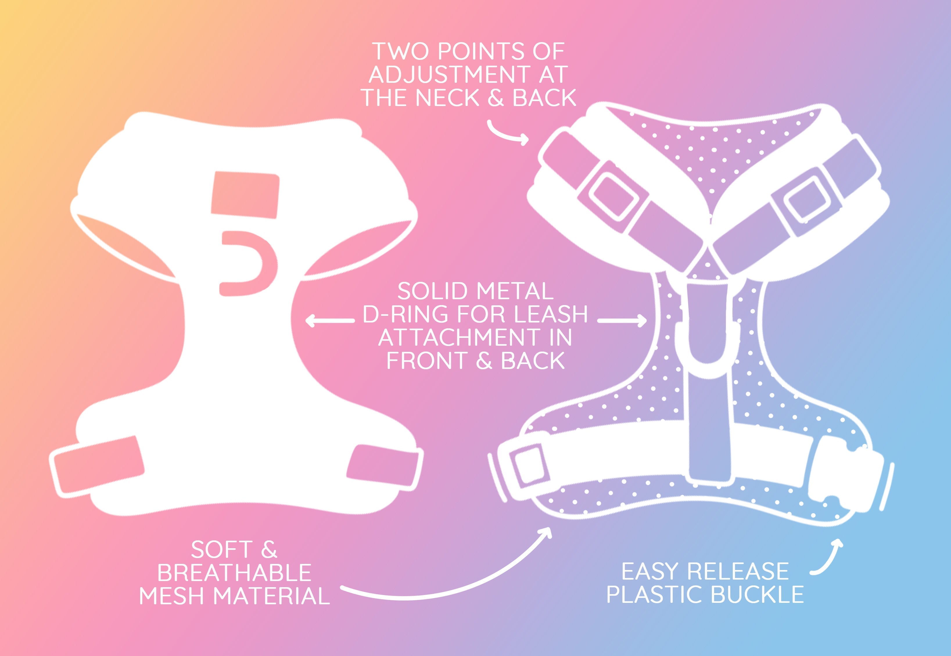 Dog Adjustable Harness - Deck the Paws