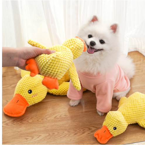 Calming Plush Squeaky Duck Pet Toy — Soft, Durable & Stress-Relieving