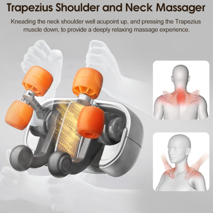 Shiatsu Neck & Shoulder Massage Pillow — Deep Kneading with Heat Therapy