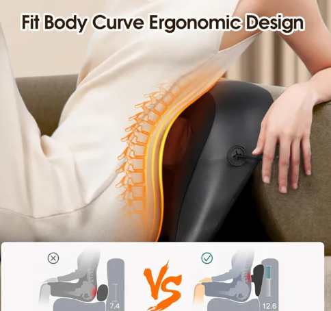 Shiatsu Neck & Shoulder Massage Pillow — Deep Kneading with Heat Therapy